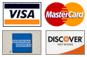 We accept VISA, MasterCard, Discover & American Express